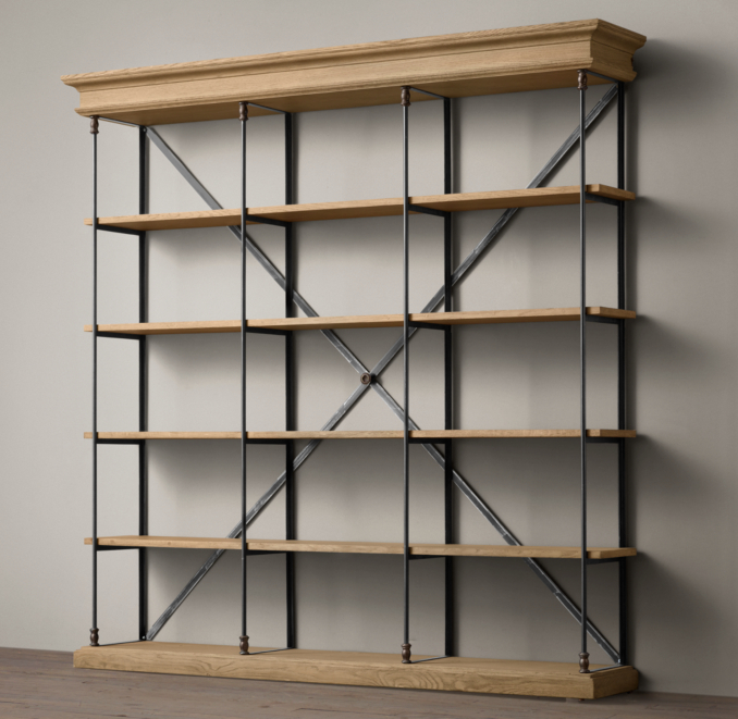 Parisian Cornice Wide Bookcase