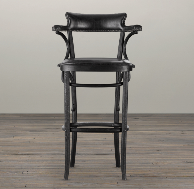 Vienna Cafe Barstool Slate Leather