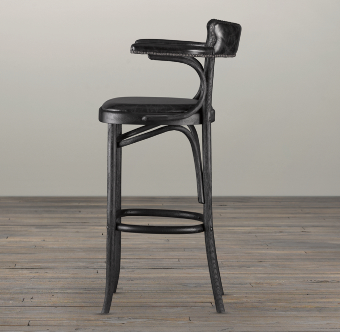 Vienna Cafe Barstool Slate Leather
