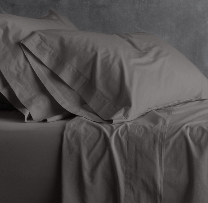 Garment-Dyed Percale Fitted Sheet