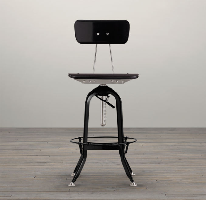 Vintage Toledo Bar Chair Black Enamel