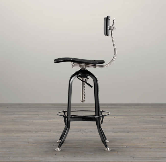 Vintage Toledo Bar Chair Black Enamel