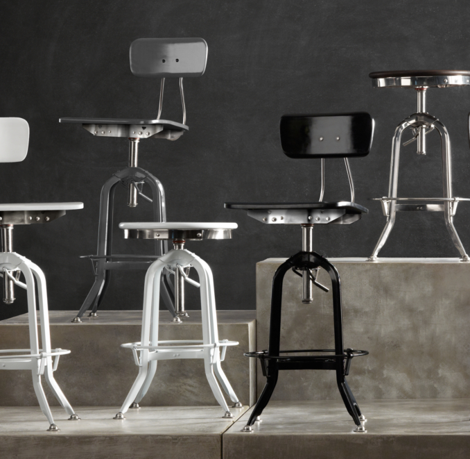 Vintage Toledo Bar Chair Black Enamel