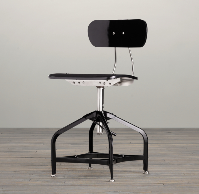 Vintage Toledo Dining Chair Black Enamel