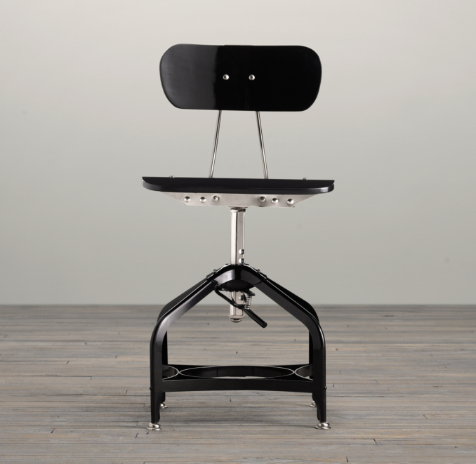 Vintage Toledo Dining Chair Black Enamel
