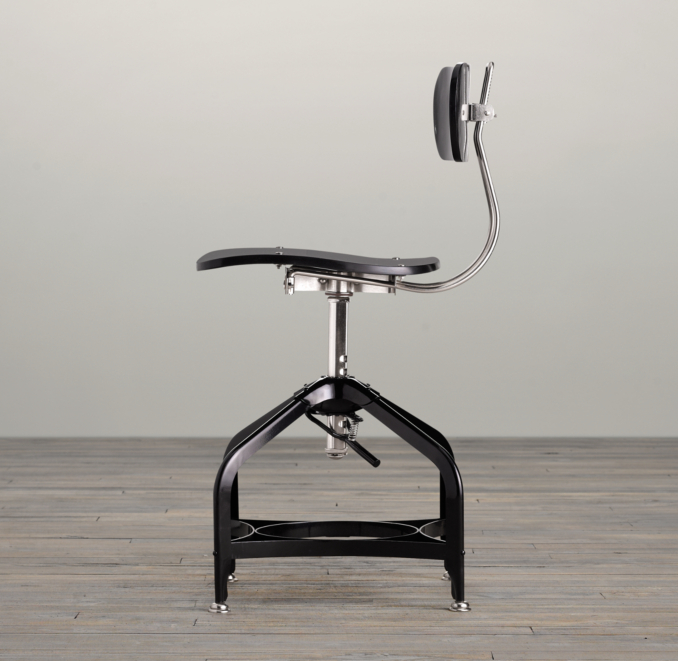 Vintage Toledo Dining Chair Black Enamel