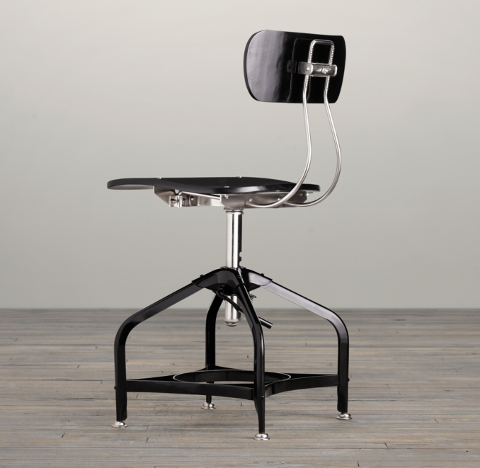 Vintage Toledo Dining Chair Black Enamel