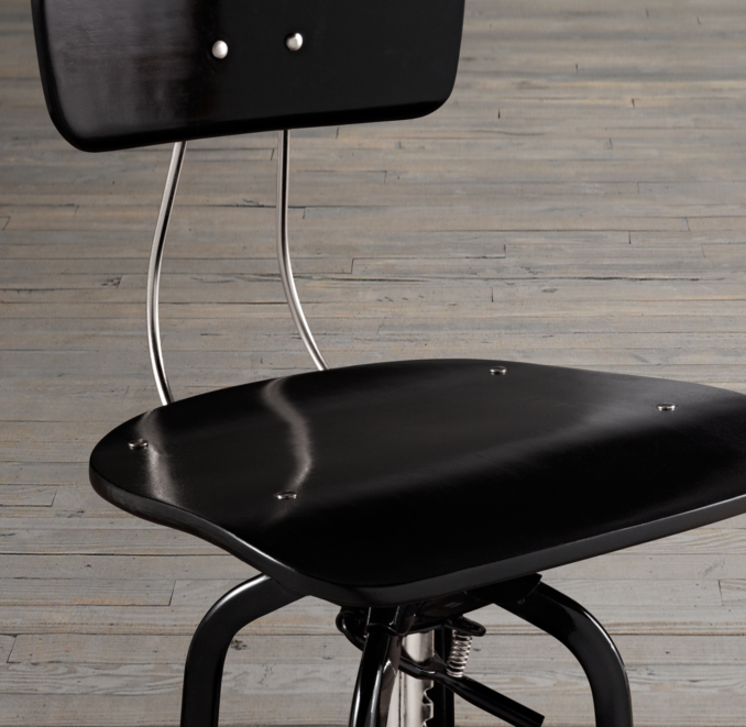 Vintage Toledo Dining Chair Black Enamel