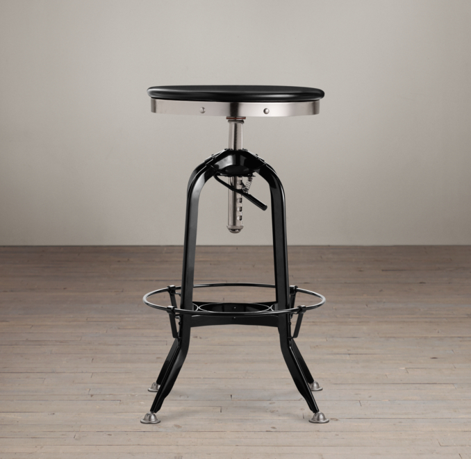 Vintage Toledo Barstool Black Enamel