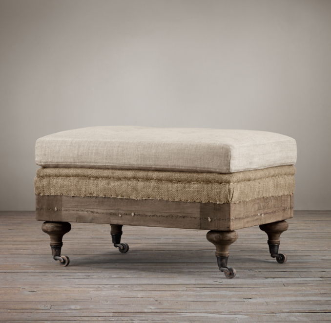 Deconstructed English Roll Arm Ottoman