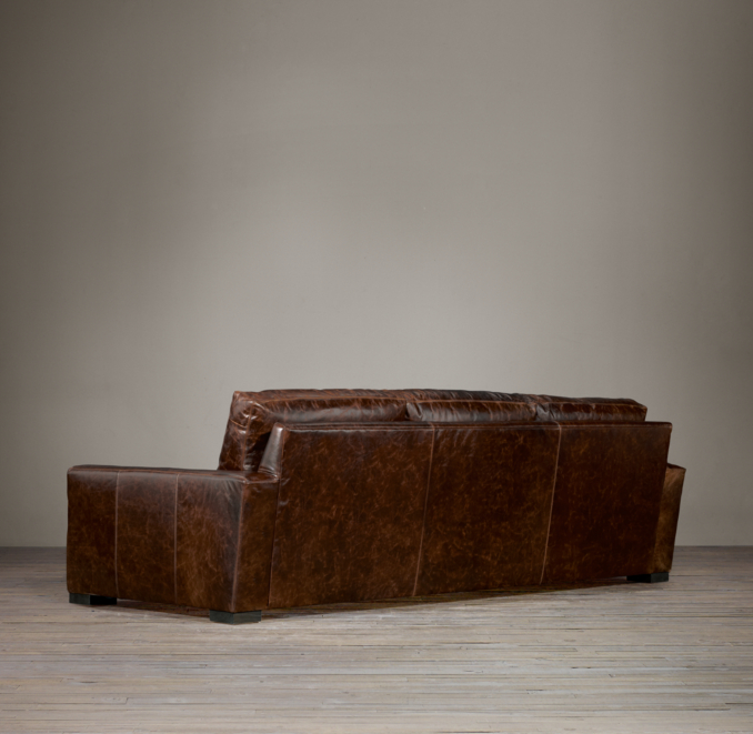 8' Maxwell Leather Three Cushion Sofa