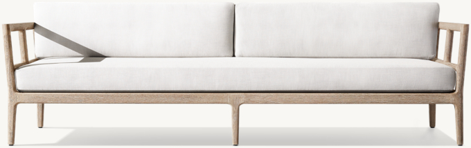 96&#34; sofa shown. Cushions (sold separately) shown in White Perennials&#174; Performance Textured Linen Weave.