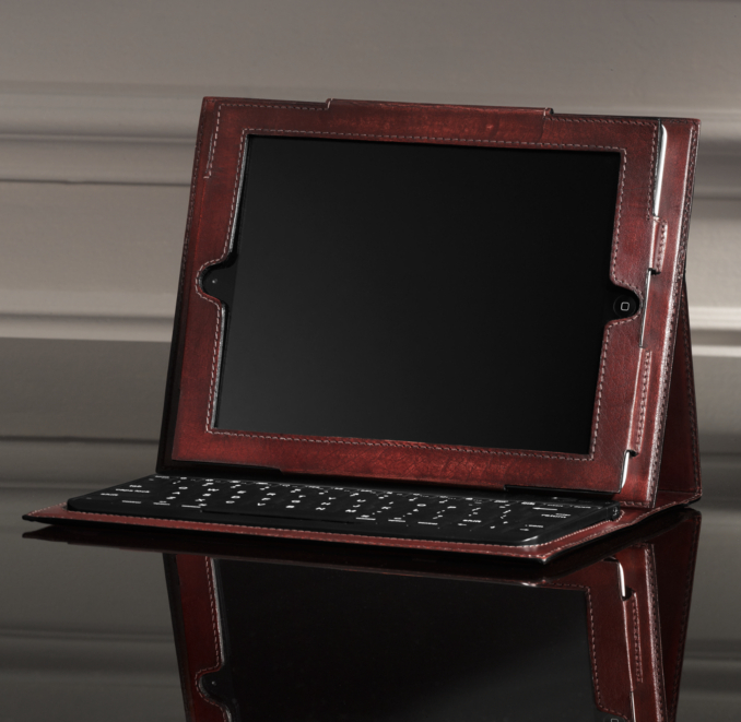 Artisan Leather iPad® Cover with Bluetooth® Keyboard - Garnet