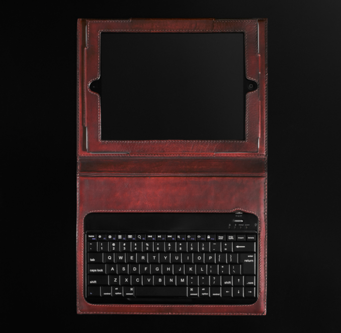 Artisan Leather iPad® Cover with Bluetooth® Keyboard - Garnet