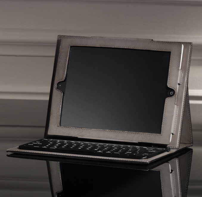 Artisan Leather iPad® Cover with Bluetooth® Keyboard - Slate