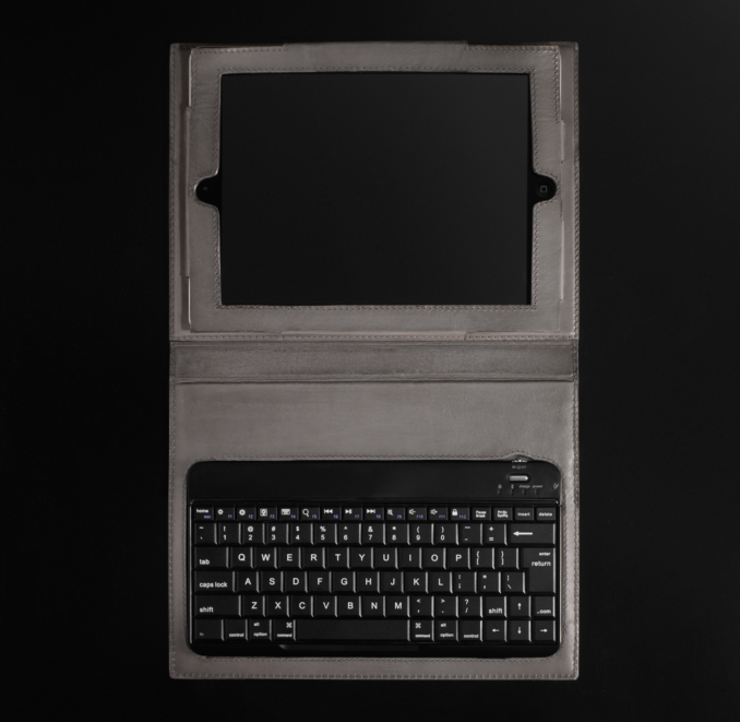 Artisan Leather iPad® Cover with Bluetooth® Keyboard - Slate