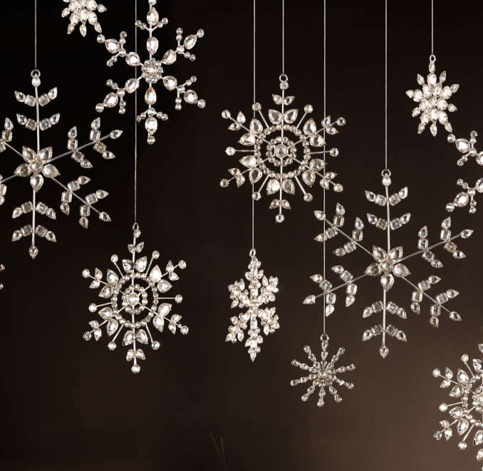 Victorian Glass Mini Snowflakes - (Set of 3)