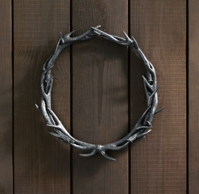 Weathered Antler Wreath Aluminum 24"