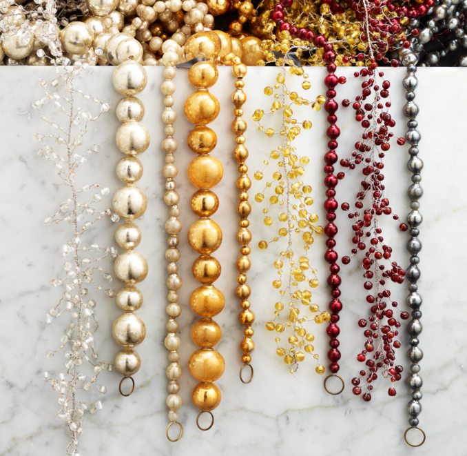 Small Beaded Garland - Silver