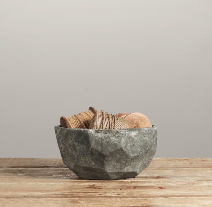 Sculptural Stone Vessel Faceted Bowl Small