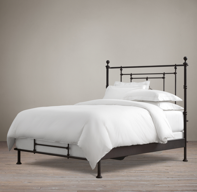 19th C. Quatrefoil Iron Bed without Footboard