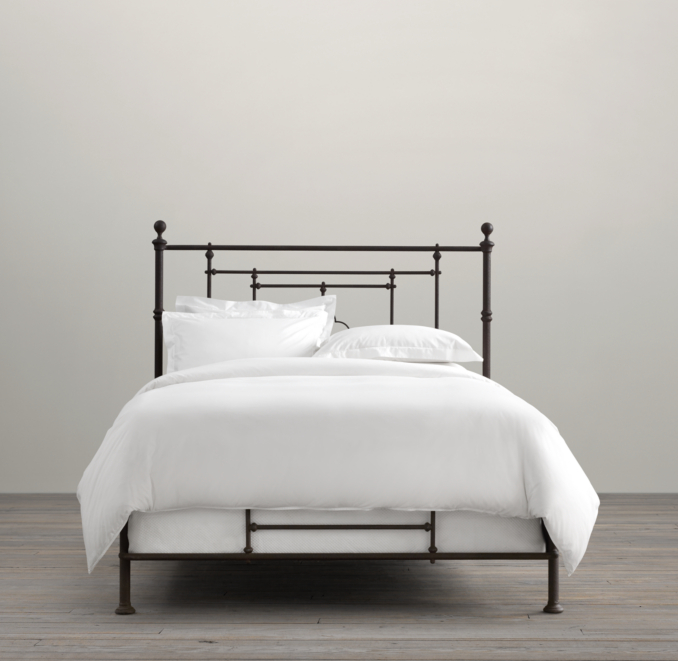 19th C. Quatrefoil Iron Bed without Footboard