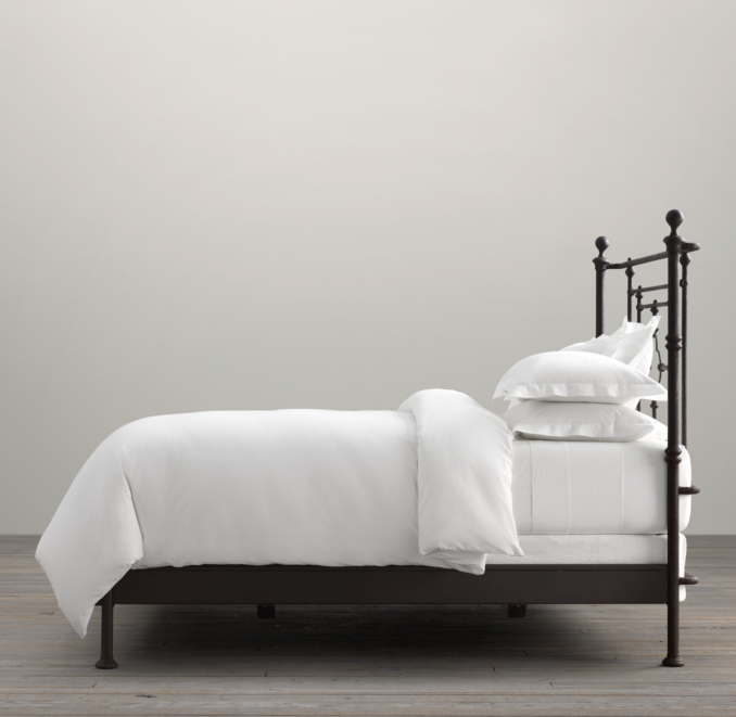 19th C. Quatrefoil Iron Bed without Footboard