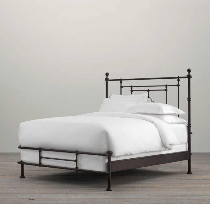 19th C. Quatrefoil Iron Bed without Footboard