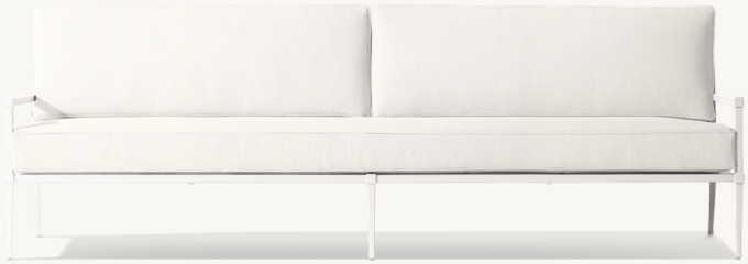 100&#34; sofa shown in White. Cushions (sold separately) shown in White Perennials&#174; Performance Textured Linen Weave.