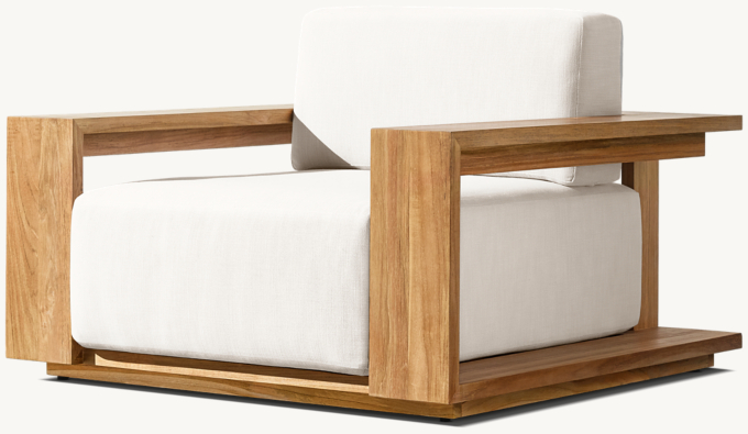 Shown in Natural Teak. Cushions (sold separately) shown in White Perennials&#174; Performance Textured Linen Weave.