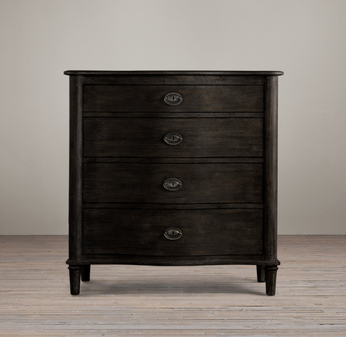 Empire Rosette 4-Drawer Dresser Antiqued Ebony