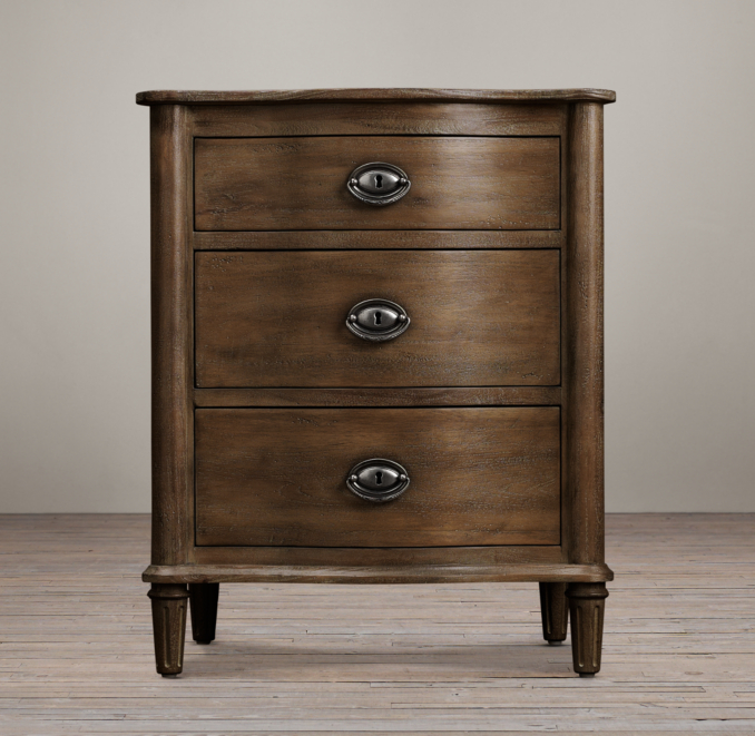 24" Empire Rosette Nightstand (Set of 1 Open and 1 Closed) Antiqued Coffee