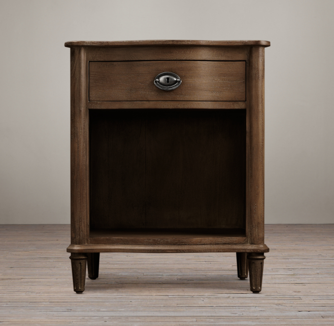 24" Empire Rosette Nightstand (Set of 2 Open) Antiqued Coffee