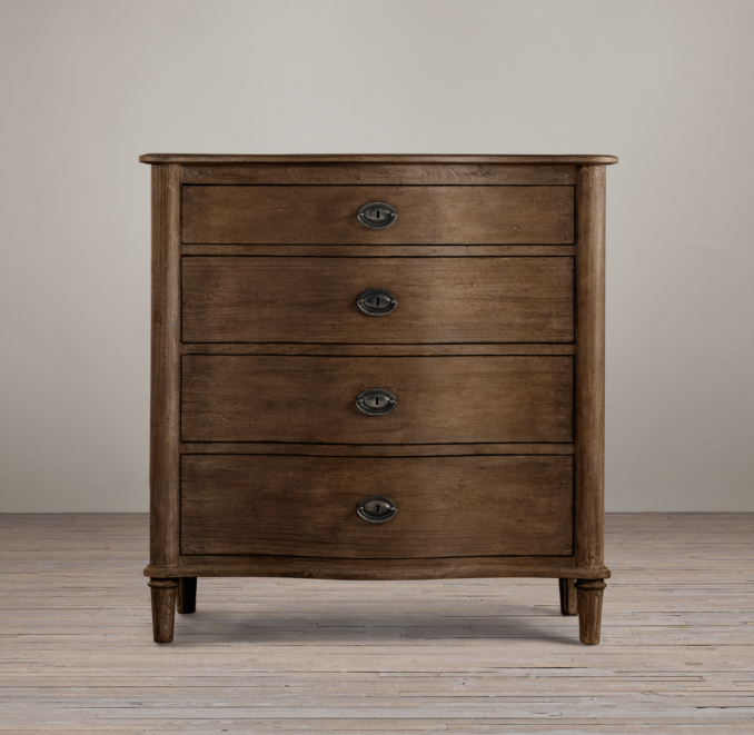 Empire Rosette 4-Drawer Dresser Antiqued Coffee
