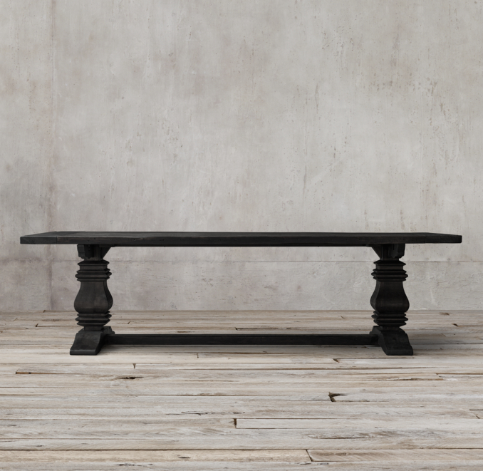 Salvaged Wood Trestle Extension Dining Tables 
