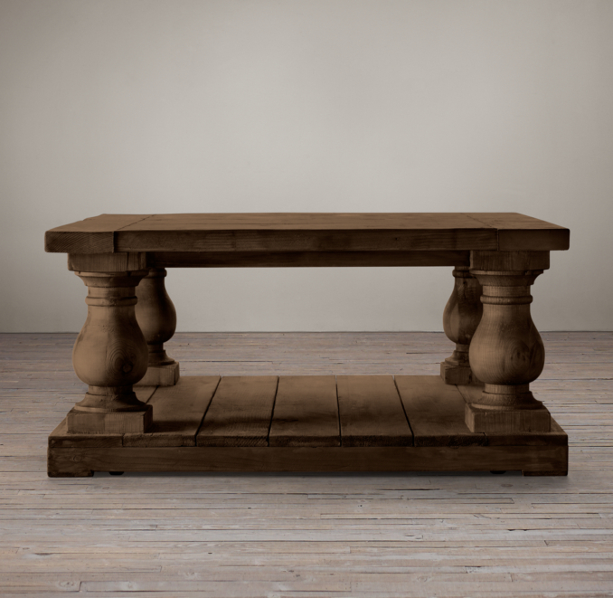 Balustrade Salvaged Wood Coffee Table Square 