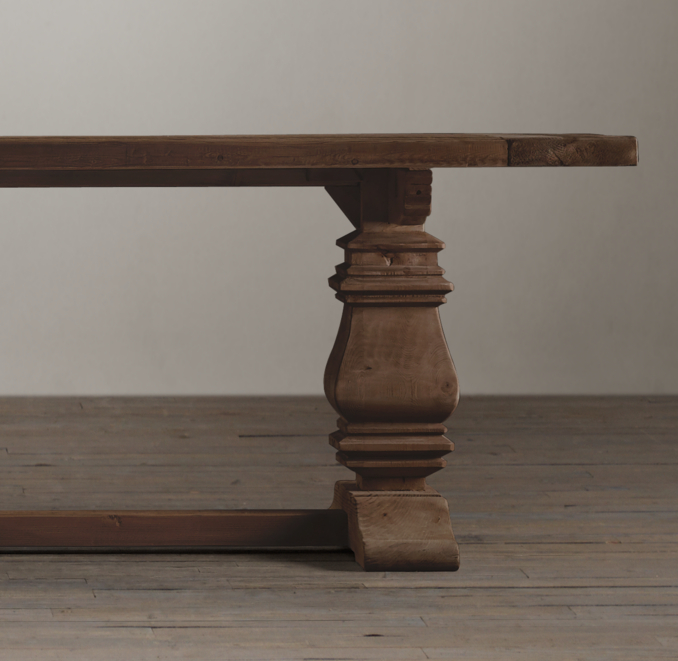 Salvaged Wood Trestle Extension Dining Tables 