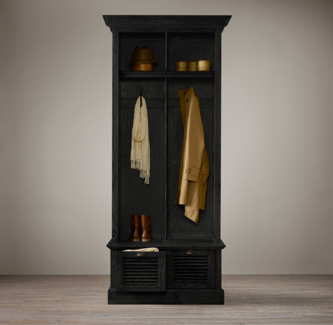 Shutter Weathered Oak 2-Bin Entry Locker