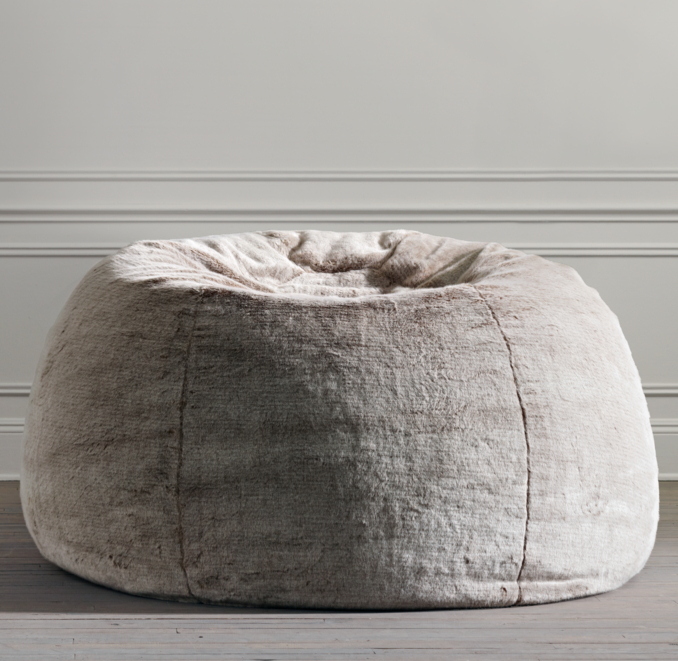 Grand Luxe Faux Fur Double Bean Bag - Lynx