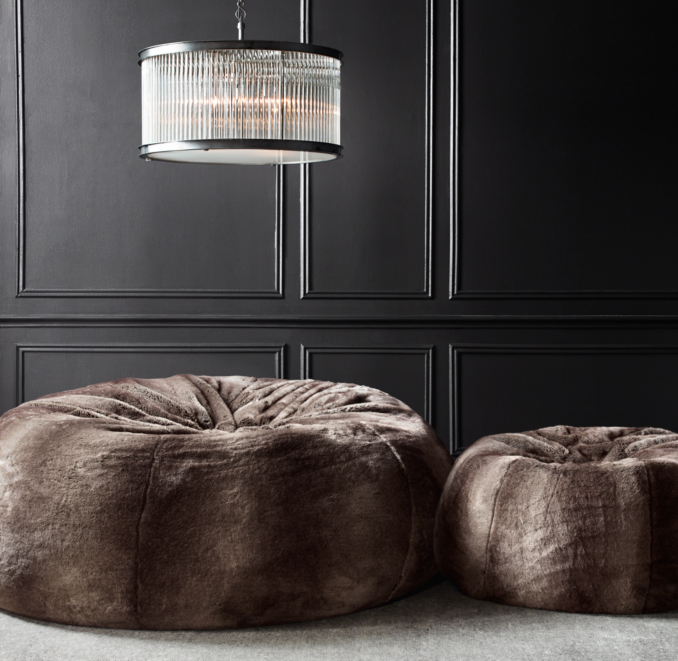 Grand Luxe Faux Fur Double Bean Bag - Lynx