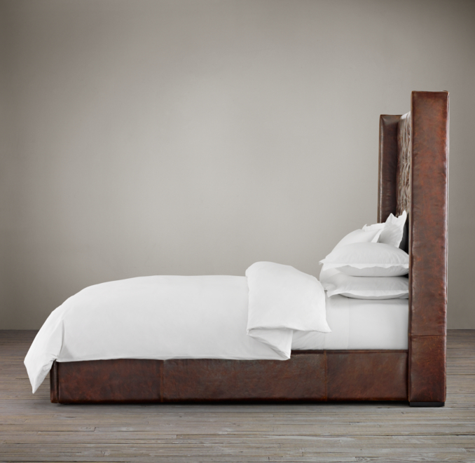 68" Adler Tufted Platform Bed Leather