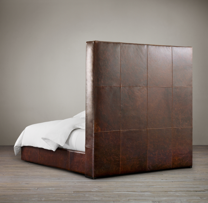 68" Adler Tufted Platform Bed Leather