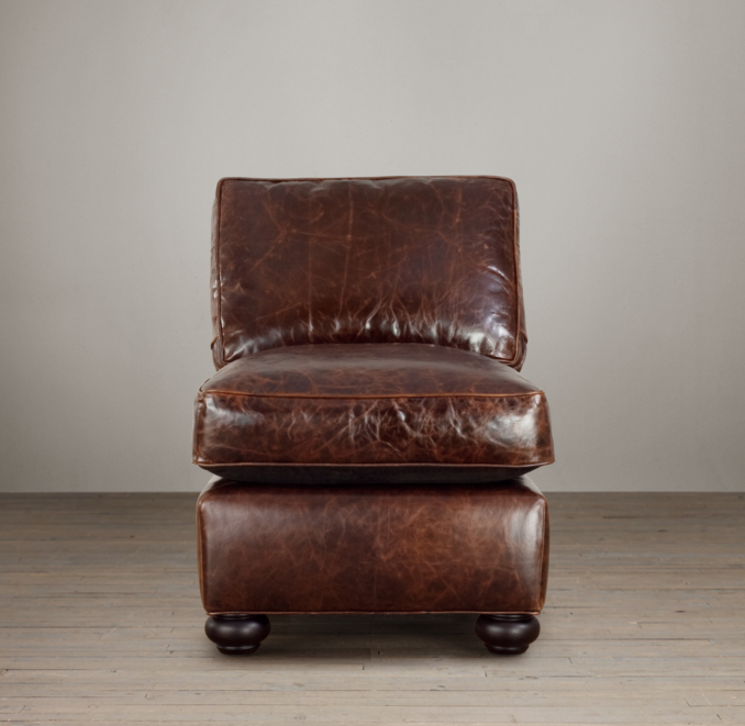 Lancaster Leather Armless Chair