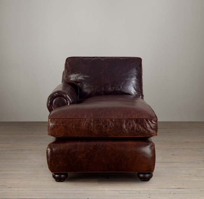Lancaster Leather Left-Arm Chaise