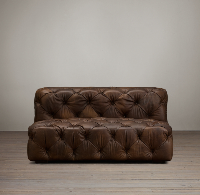 6' Soho Tufted Leather Armless Sofa