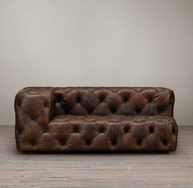 Soho Tufted Leather Left-Arm Sofa