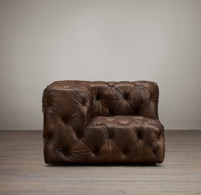 Soho Tufted Leather Corner Chair