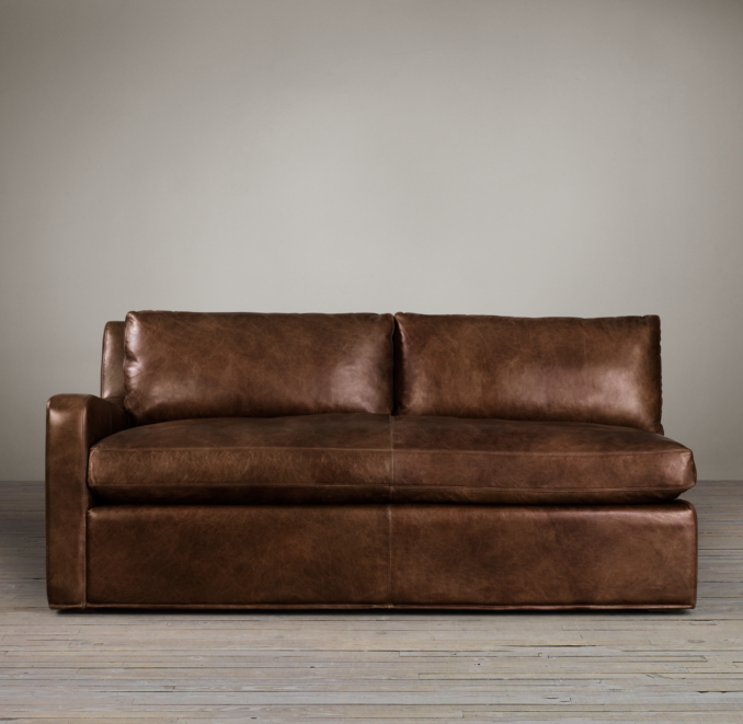 Belgian Slope Arm Leather Left-Arm Sofa
