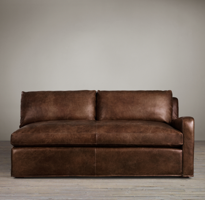 Belgian Slope Arm Leather Right-Arm Sofa
