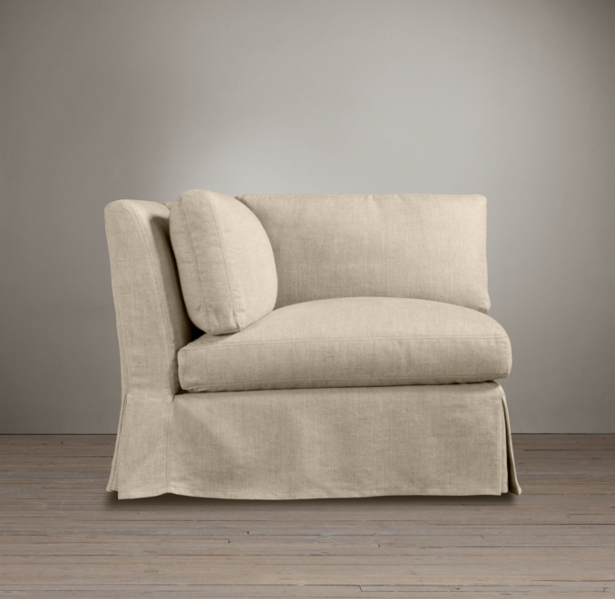 Belgian Slope Arm Slipcovered Corner Chair